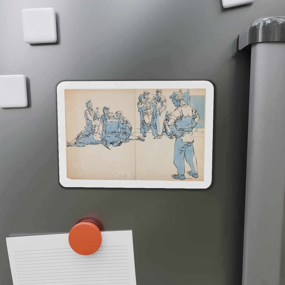 Blue Book Magazine Illustration (McCall Corporation, 1944) (Magazine Illustration) Refrigerator Magnet-The Sticker Space