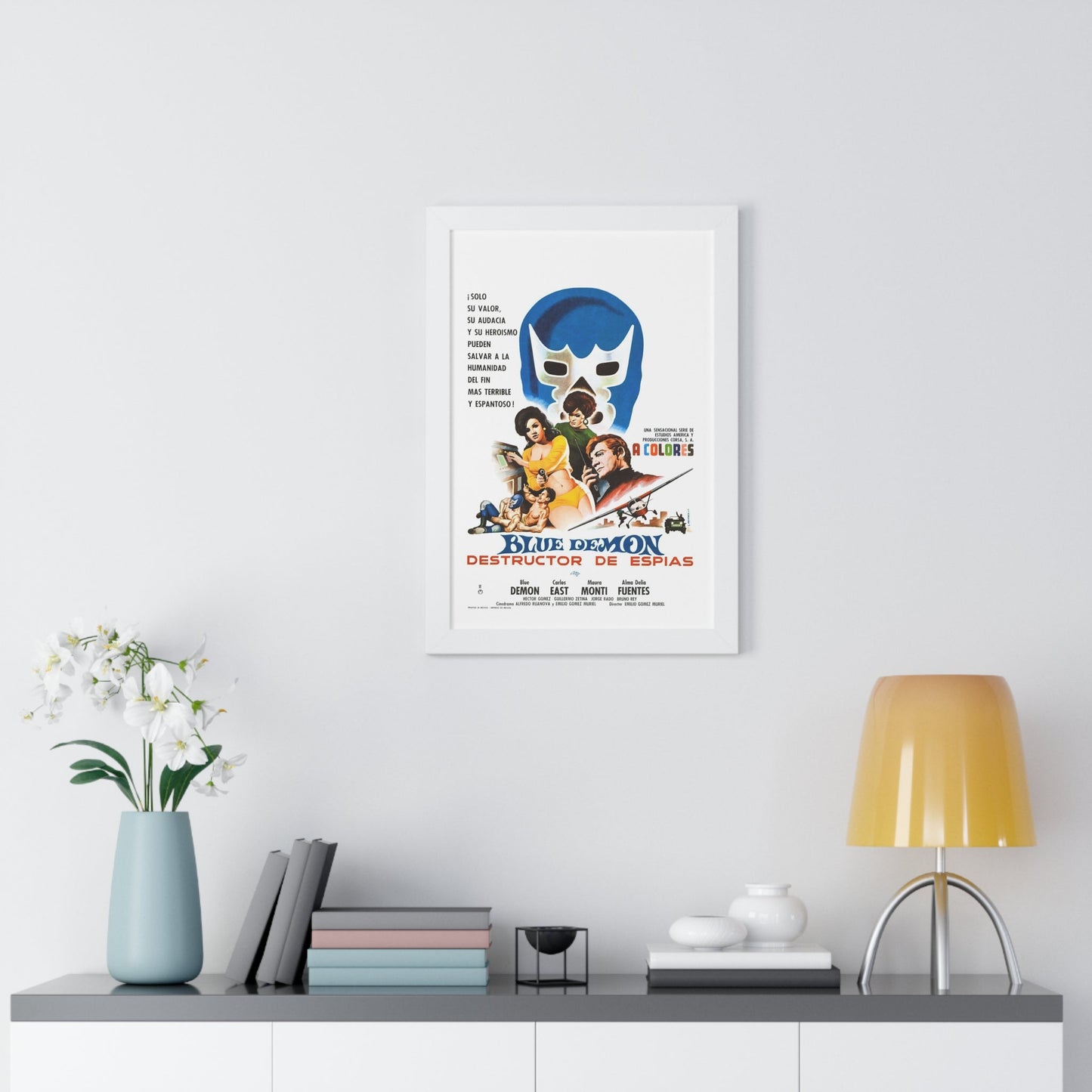 BLUE DEMON, SPY SMASHER 1968 - Framed Movie Poster-The Sticker Space