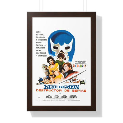 BLUE DEMON, SPY SMASHER 1968 - Framed Movie Poster-16″ x 24″-The Sticker Space