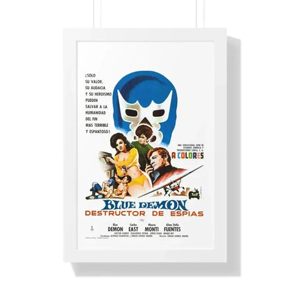 BLUE DEMON, SPY SMASHER 1968 - Framed Movie Poster 16″ x 24″ White - The Sticker Space