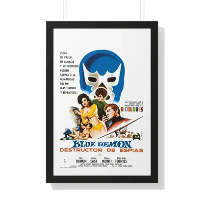 BLUE DEMON, SPY SMASHER 1968 - Framed Movie Poster 20" x 30" Black - The Sticker Space