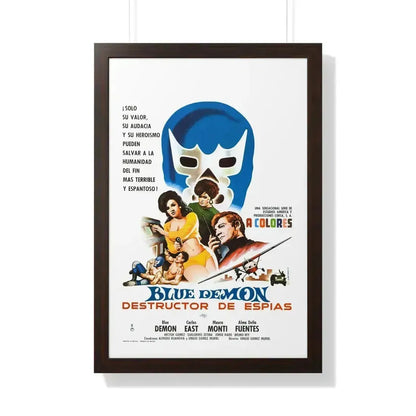 BLUE DEMON, SPY SMASHER 1968 - Framed Movie Poster 20" x 30" Walnut - The Sticker Space