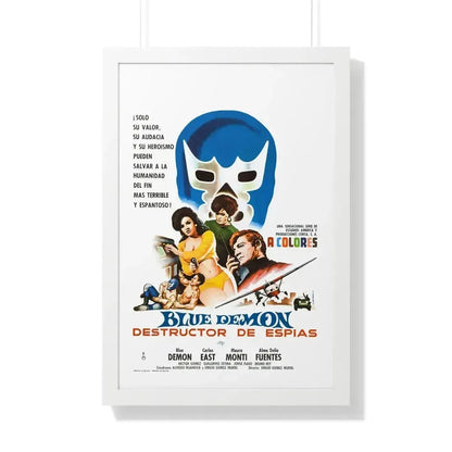 BLUE DEMON, SPY SMASHER 1968 - Framed Movie Poster 20" x 30" White - The Sticker Space