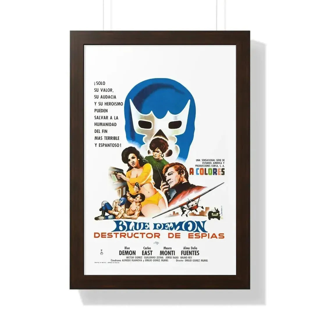 BLUE DEMON, SPY SMASHER 1968 - Framed Movie Poster - The Sticker Space