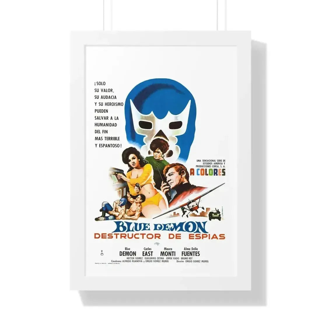 BLUE DEMON, SPY SMASHER 1968 - Framed Movie Poster - The Sticker Space