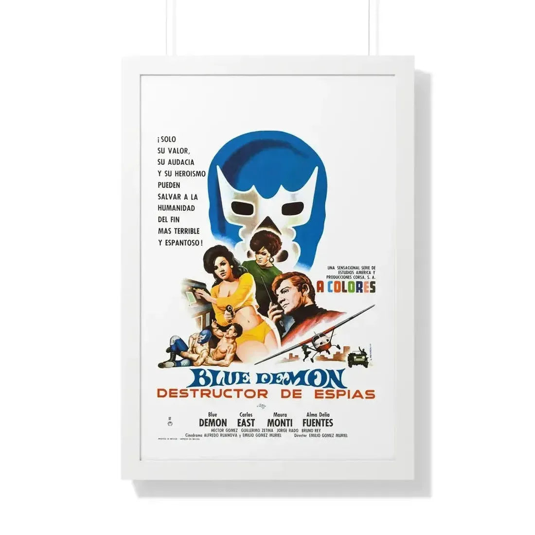 BLUE DEMON, SPY SMASHER 1968 - Framed Movie Poster - The Sticker Space