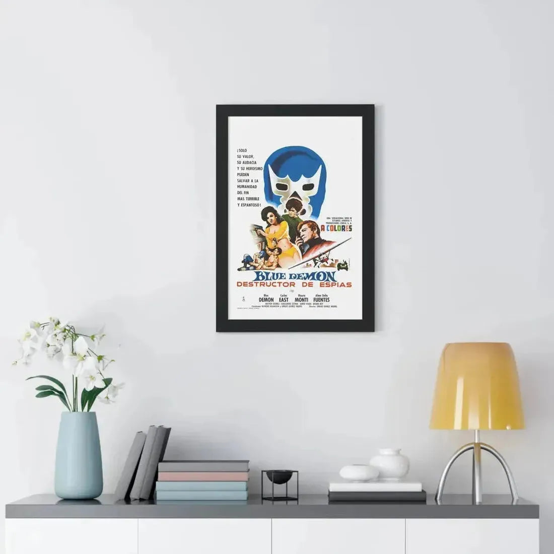 BLUE DEMON, SPY SMASHER 1968 - Framed Movie Poster - The Sticker Space