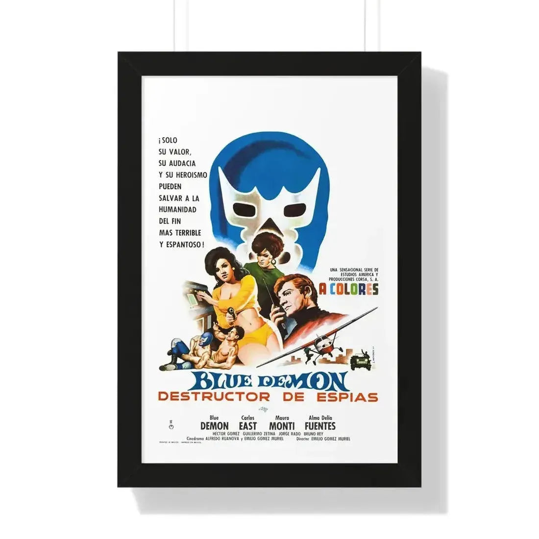 BLUE DEMON, SPY SMASHER 1968 - Framed Movie Poster - The Sticker Space