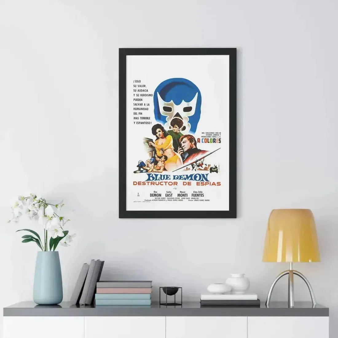 BLUE DEMON, SPY SMASHER 1968 - Framed Movie Poster - The Sticker Space