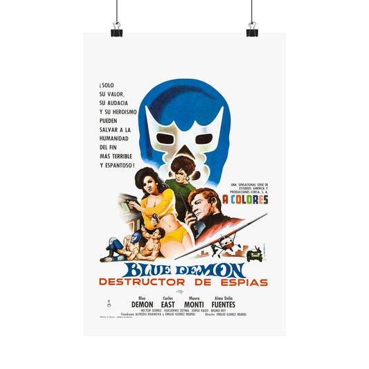 BLUE DEMON, SPY SMASHER 1968 - Paper Movie Poster-12″ x 18″-The Sticker Space