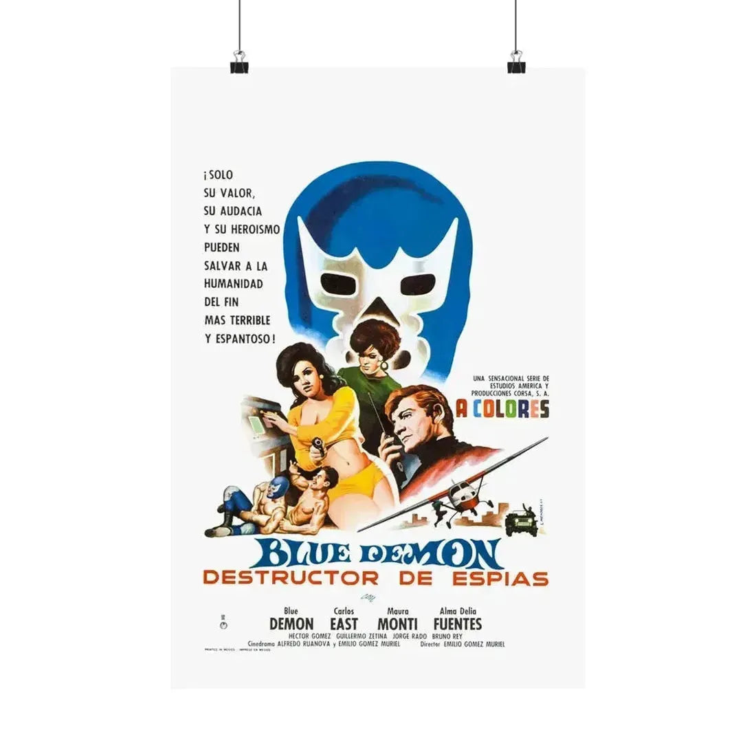 BLUE DEMON, SPY SMASHER 1968 - Paper Movie Poster 16″ x 24″ Matte - The Sticker Space
