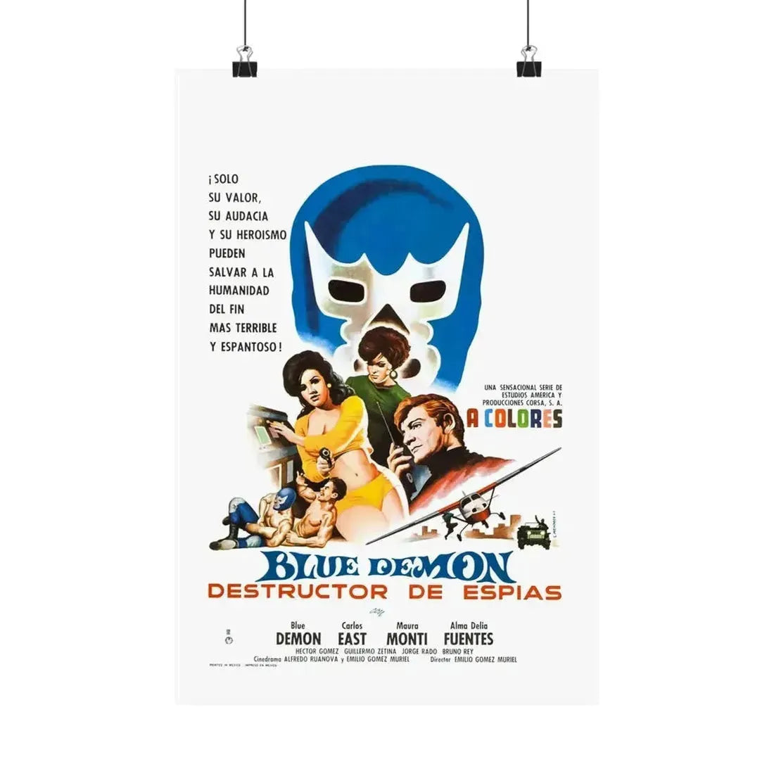 BLUE DEMON, SPY SMASHER 1968 - Paper Movie Poster - The Sticker Space