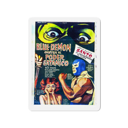 BLUE DEMON VS SATANIC POWER 1966 Movie Poster - Die-Cut Magnet-3" x 3"-The Sticker Space