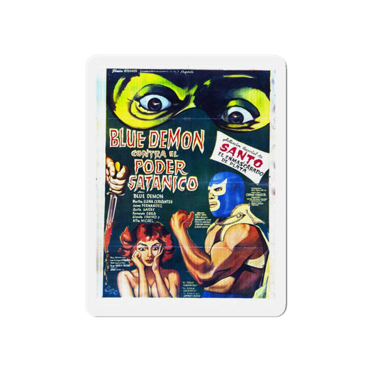 BLUE DEMON VS SATANIC POWER 1966 Movie Poster - Die-Cut Magnet-6 × 6"-The Sticker Space