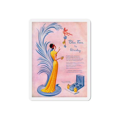 Blue Fern by Wrisley, 1948 (Magazine Illustration) Refrigerator Magnet-4" x 4"-The Sticker Space