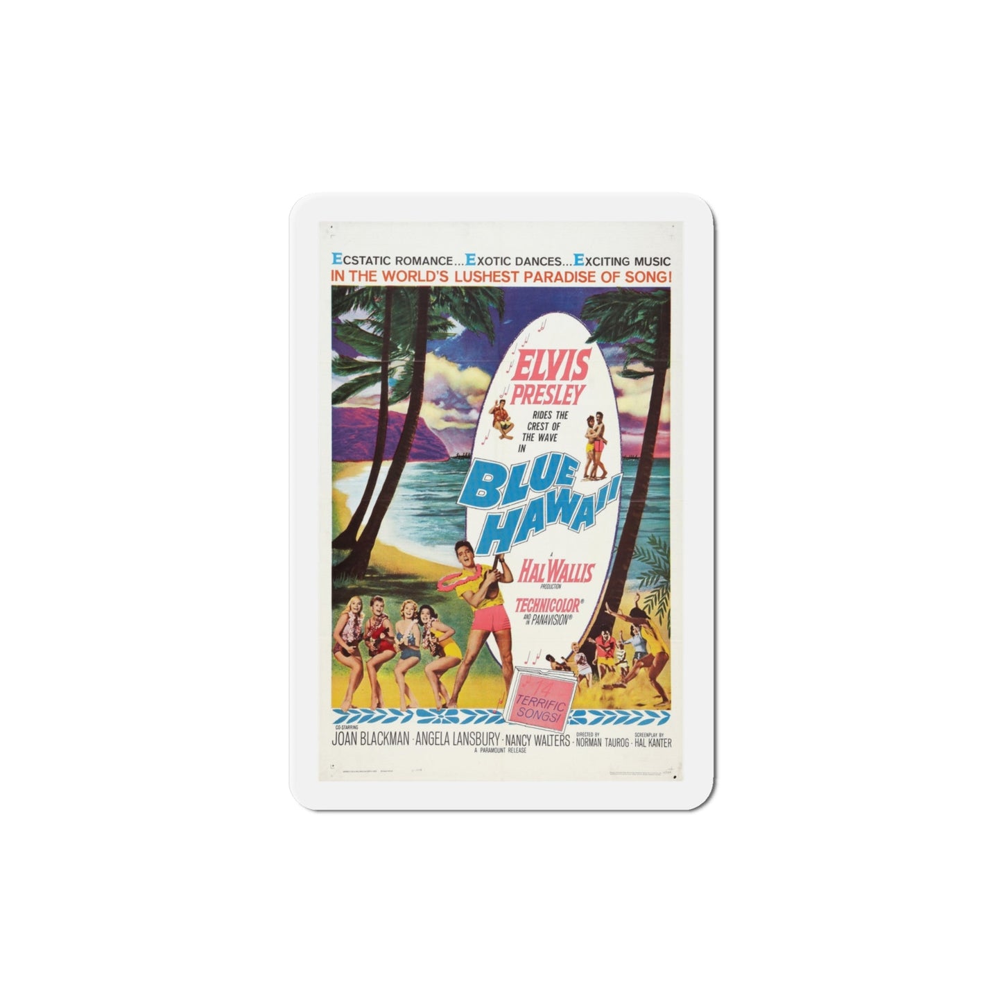 Blue Hawaii 1961 Movie Poster Die-Cut Magnet-4 Inch-The Sticker Space