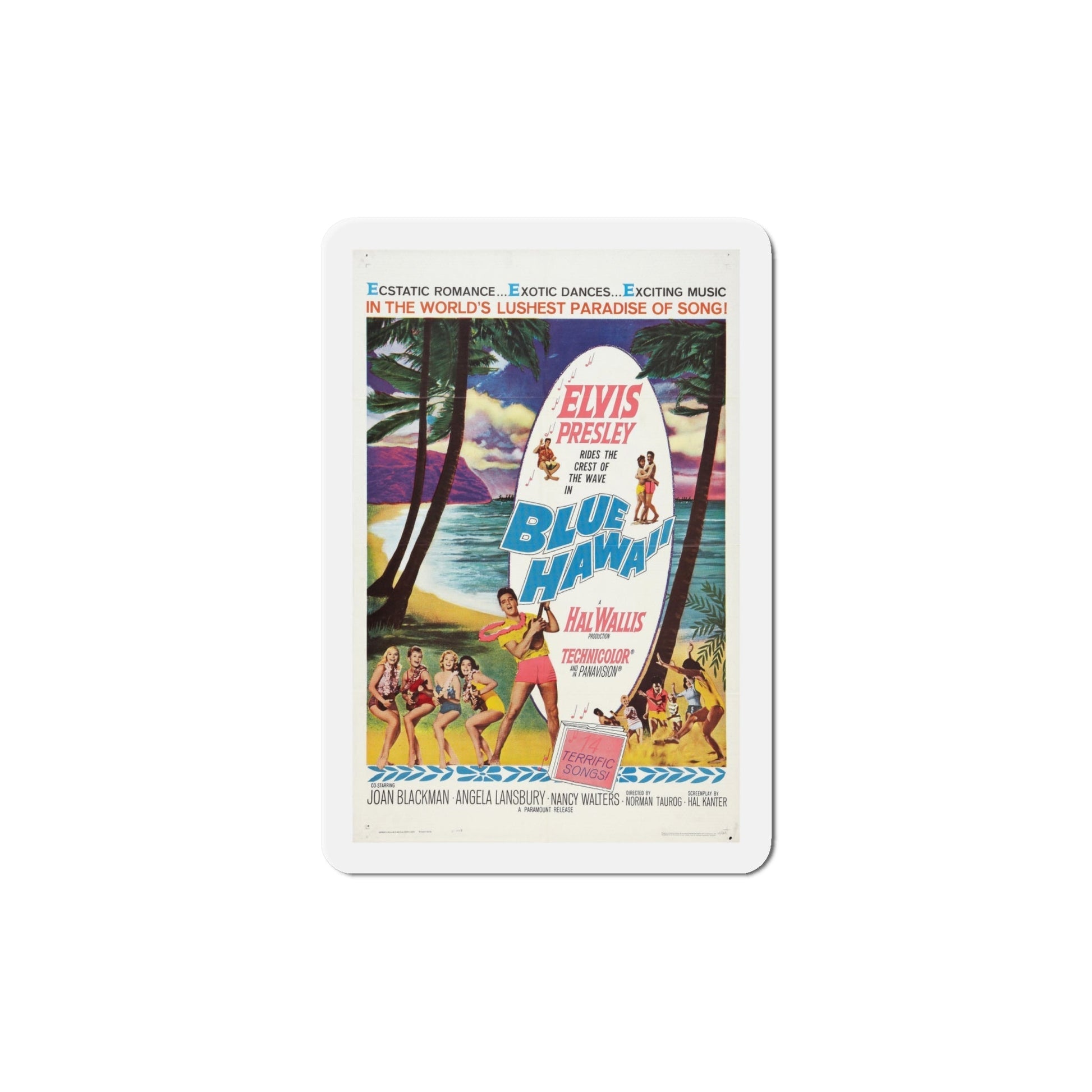 Blue Hawaii 1961 Movie Poster Die-Cut Magnet-6 Inch-The Sticker Space