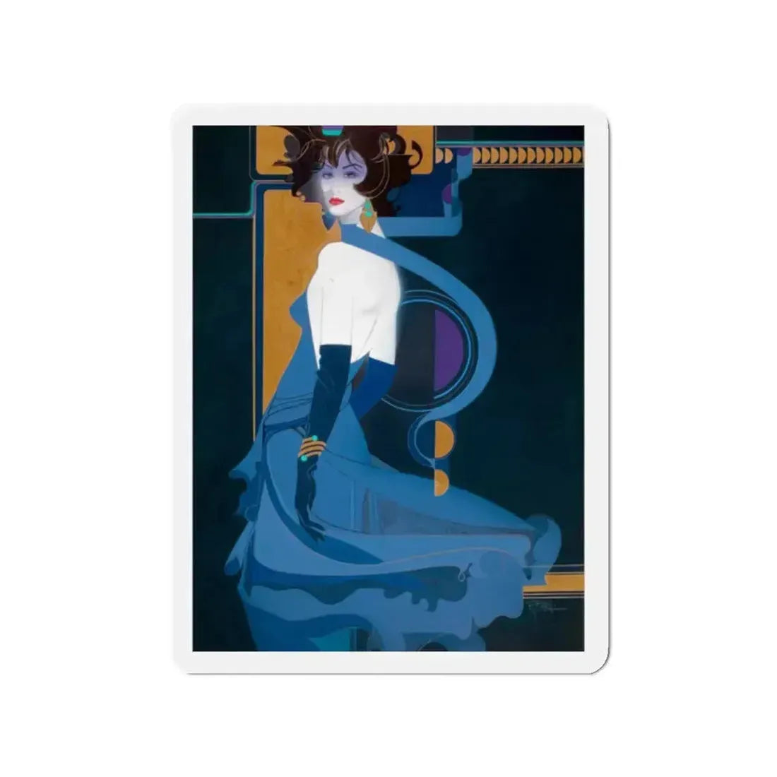 Blue Indigo (Magazine Illustration) Refrigerator Magnet 2 Inch Die-Cut - The Sticker Space