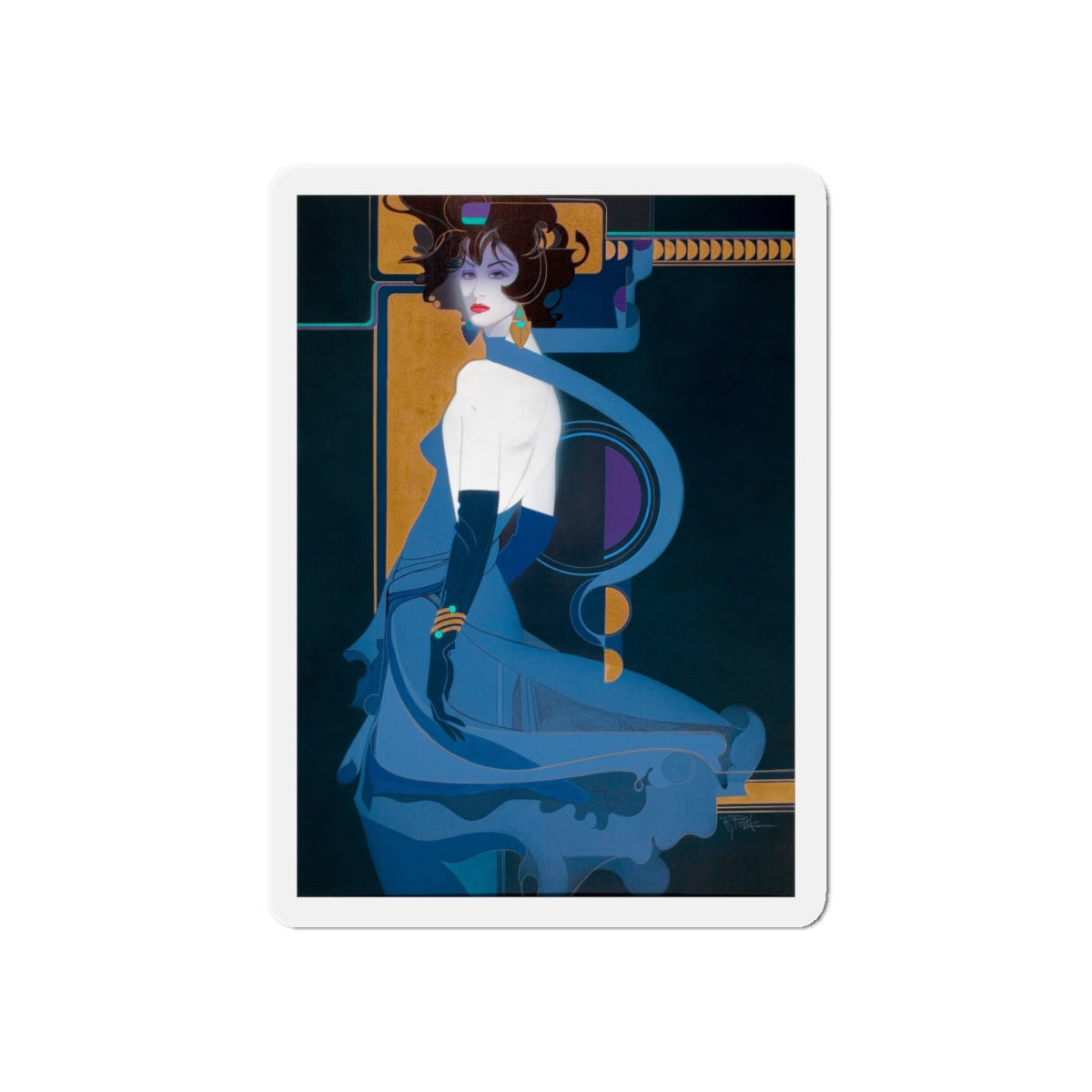 Blue Indigo (Magazine Illustration) Refrigerator Magnet-6" × 6"-The Sticker Space