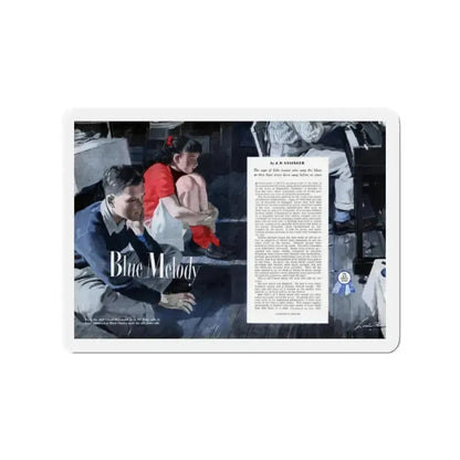 Blue Melody, Cosmopolitan, September 1948 (Magazine Illustration) Refrigerator Magnet 2 Inch Die-Cut - The Sticker Space