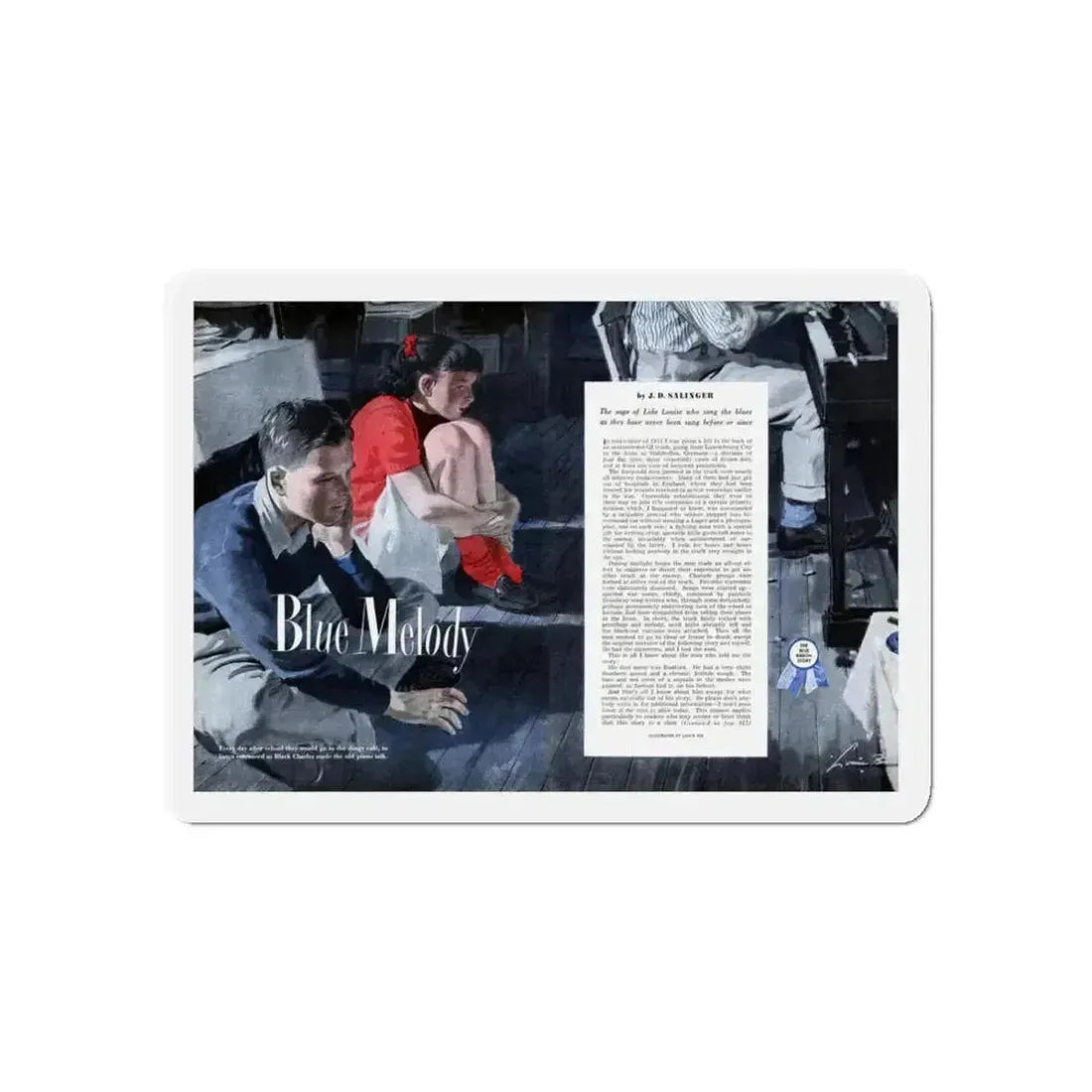 Blue Melody, Cosmopolitan, September 1948 (Magazine Illustration) Refrigerator Magnet 3 Inch Die-Cut - The Sticker Space