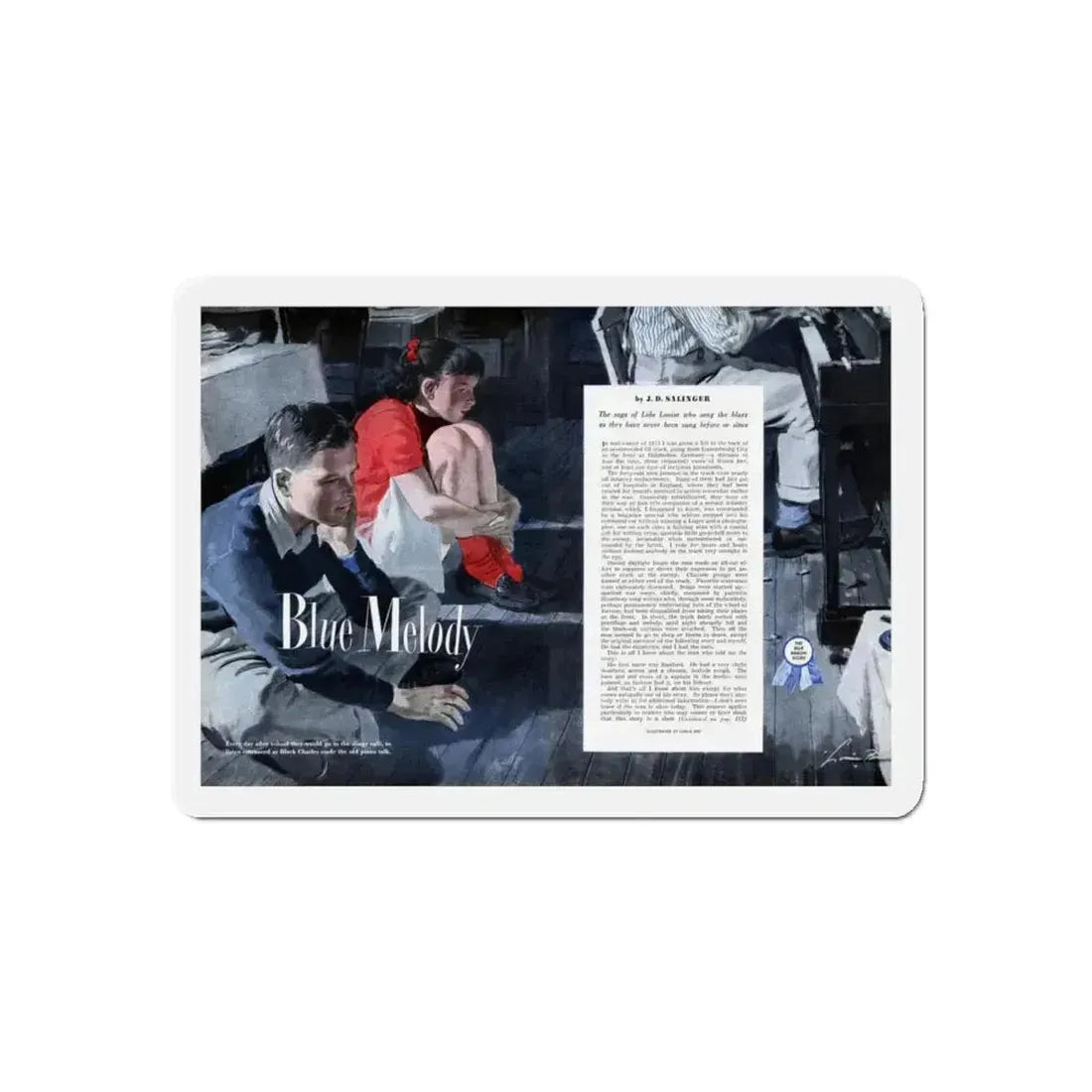 Blue Melody, Cosmopolitan, September 1948 (Magazine Illustration) Refrigerator Magnet 4 Inch Die-Cut - The Sticker Space