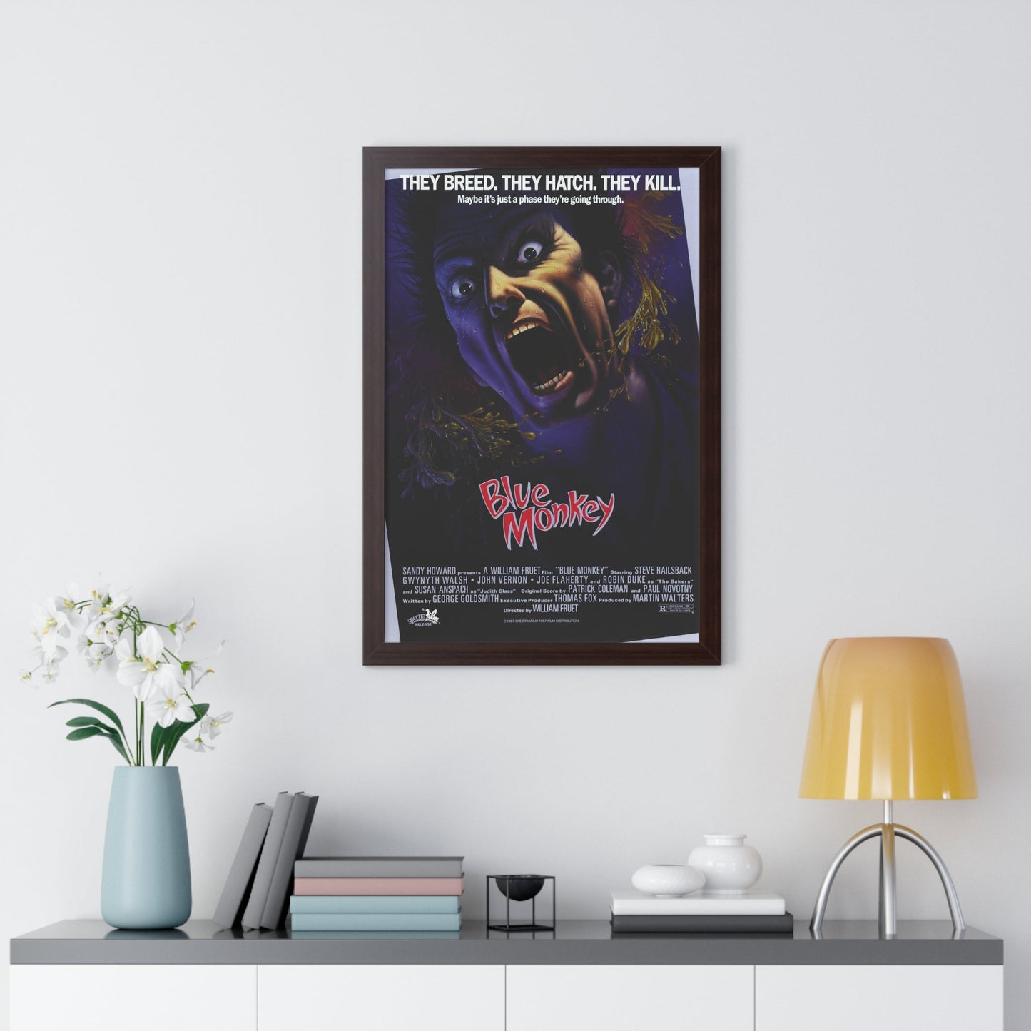 BLUE MONKEY 1987 - Framed Movie Poster-The Sticker Space