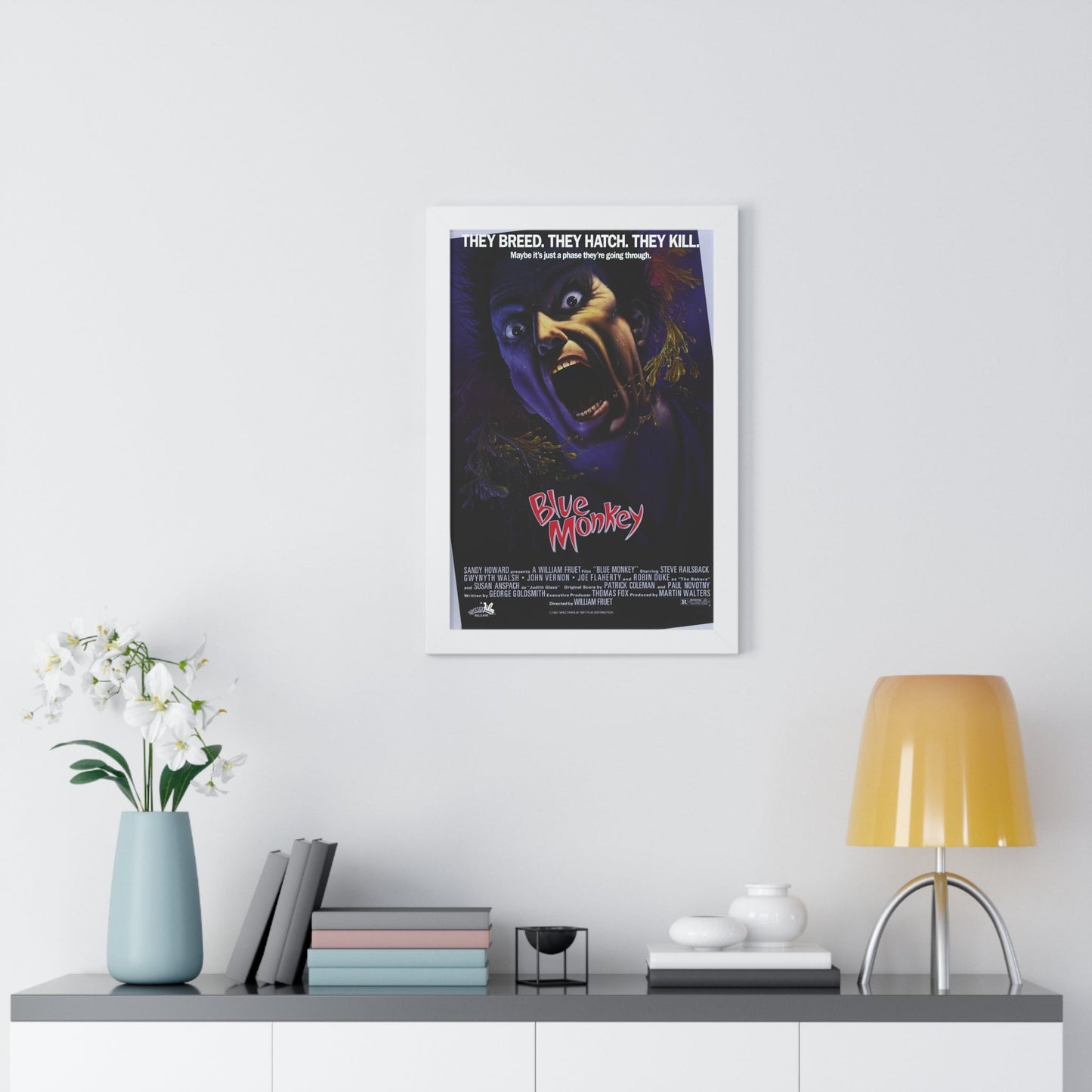 BLUE MONKEY 1987 - Framed Movie Poster-The Sticker Space