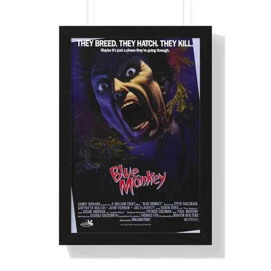 BLUE MONKEY 1987 - Framed Movie Poster 16″ x 24″ Black - The Sticker Space