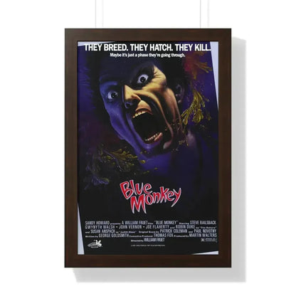BLUE MONKEY 1987 - Framed Movie Poster 16″ x 24″ Walnut - The Sticker Space