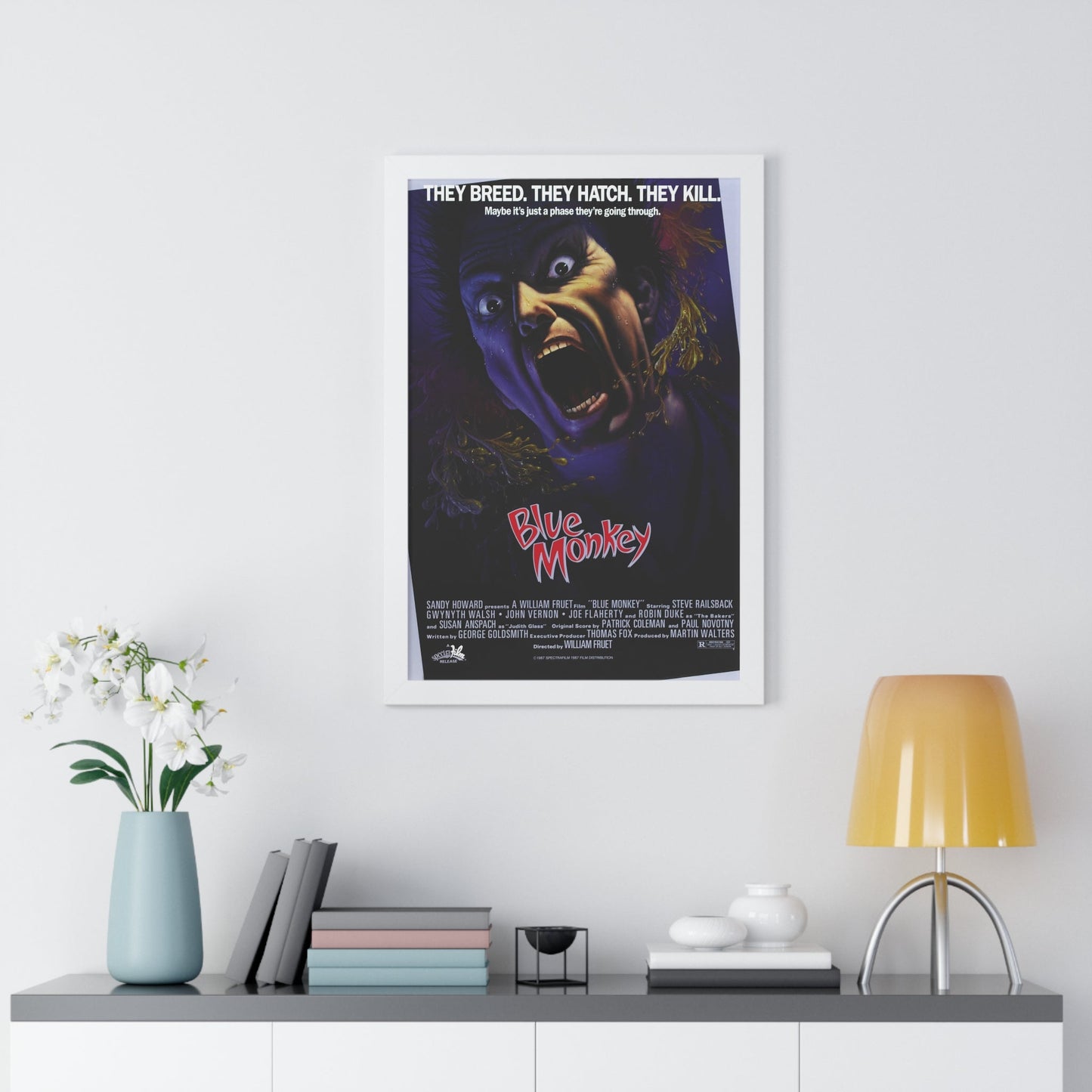 BLUE MONKEY 1987 - Framed Movie Poster-The Sticker Space