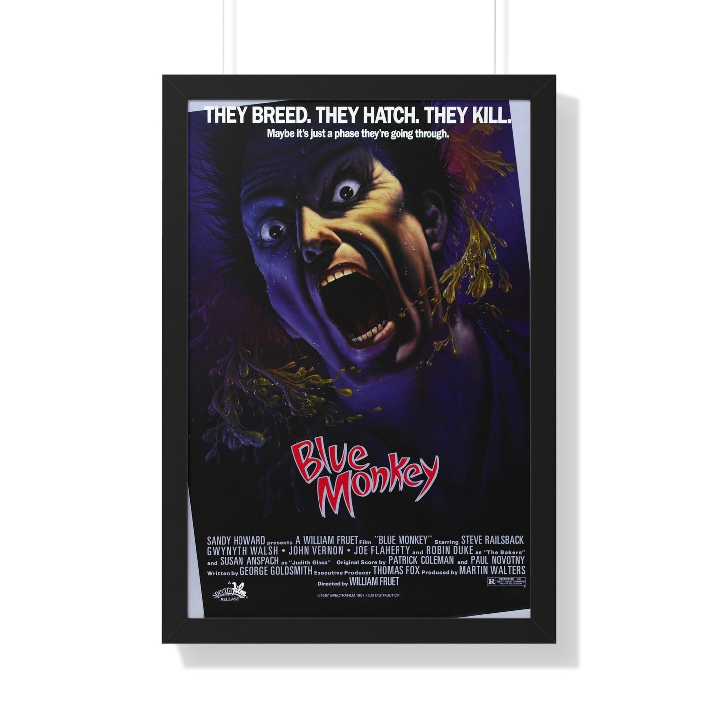 BLUE MONKEY 1987 - Framed Movie Poster-20" x 30"-The Sticker Space