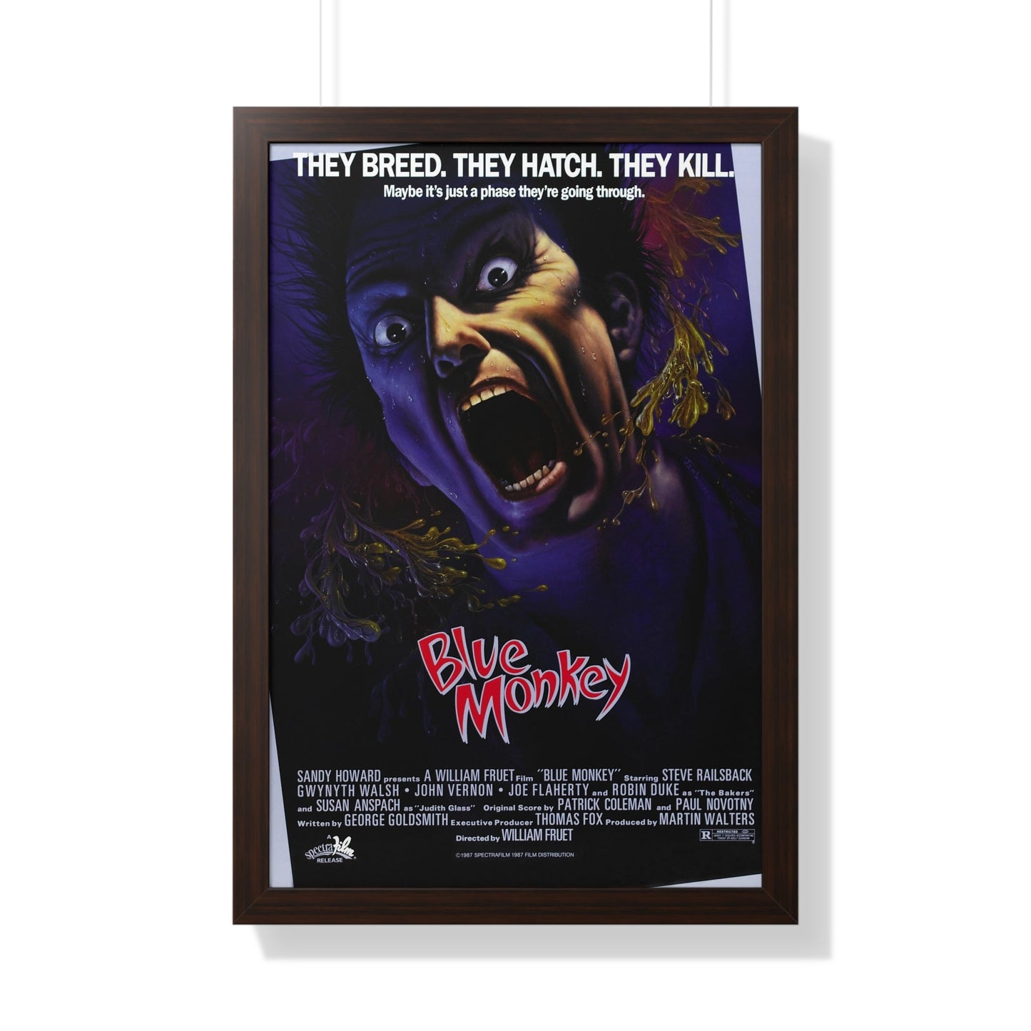 BLUE MONKEY 1987 - Framed Movie Poster-20" x 30"-The Sticker Space