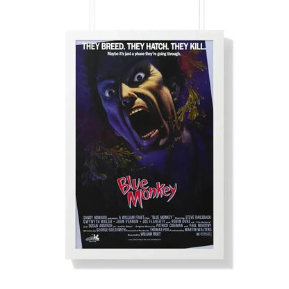 BLUE MONKEY 1987 - Framed Movie Poster 20" x 30" White - The Sticker Space