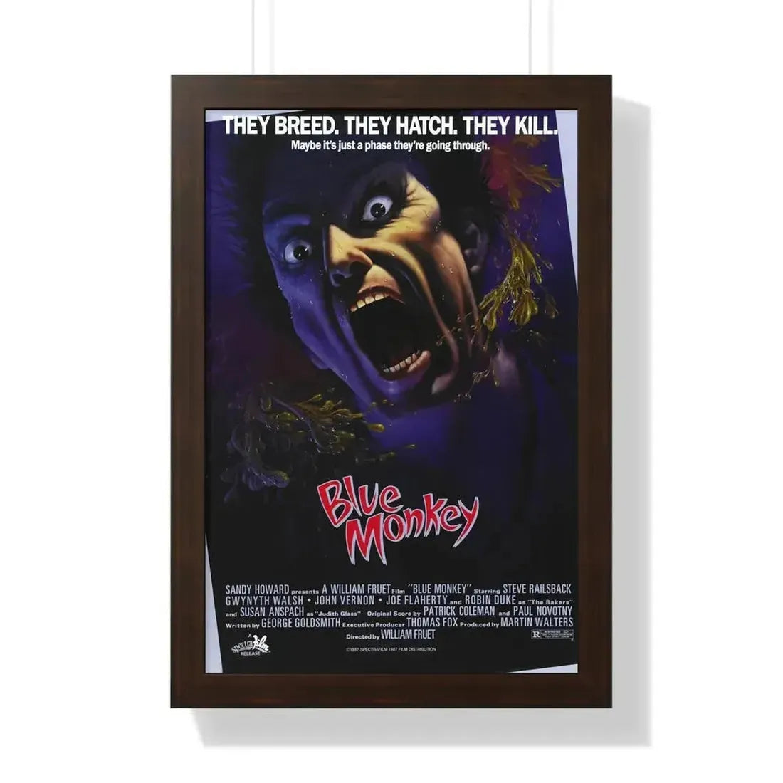 BLUE MONKEY 1987 - Framed Movie Poster - The Sticker Space