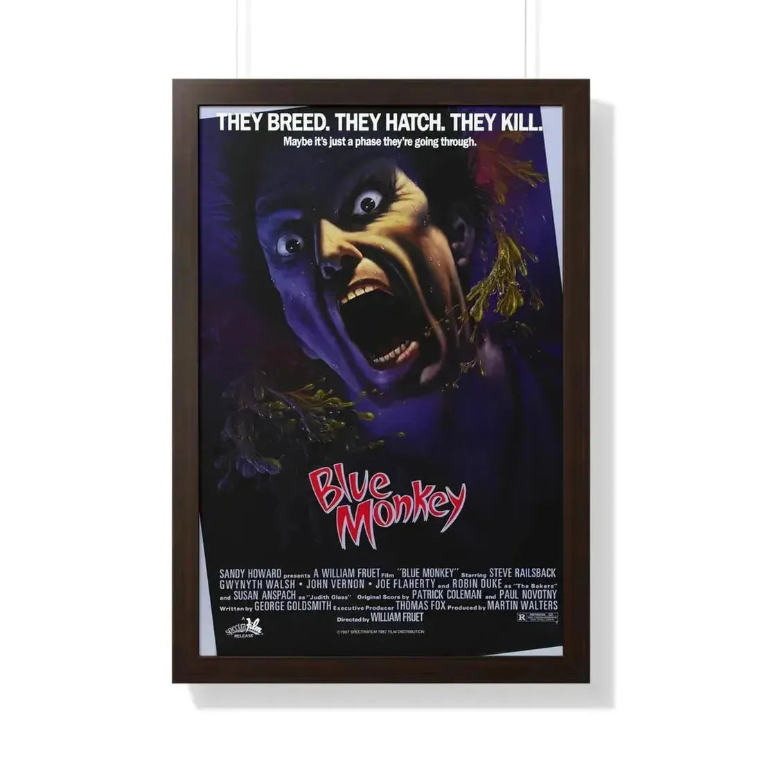 BLUE MONKEY 1987 - Framed Movie Poster - The Sticker Space