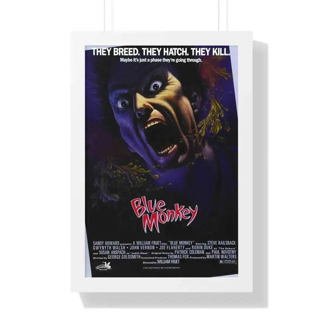 BLUE MONKEY 1987 - Framed Movie Poster - The Sticker Space