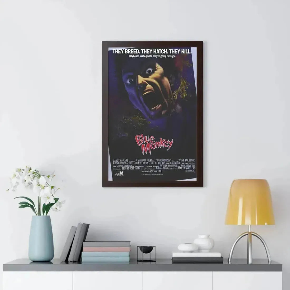 BLUE MONKEY 1987 - Framed Movie Poster - The Sticker Space