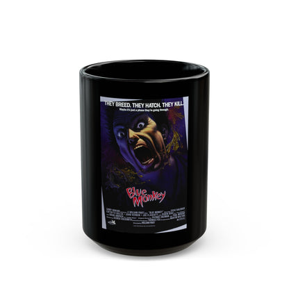 BLUE MONKEY 1987 Movie Poster - Black Coffee Mug-15oz-The Sticker Space