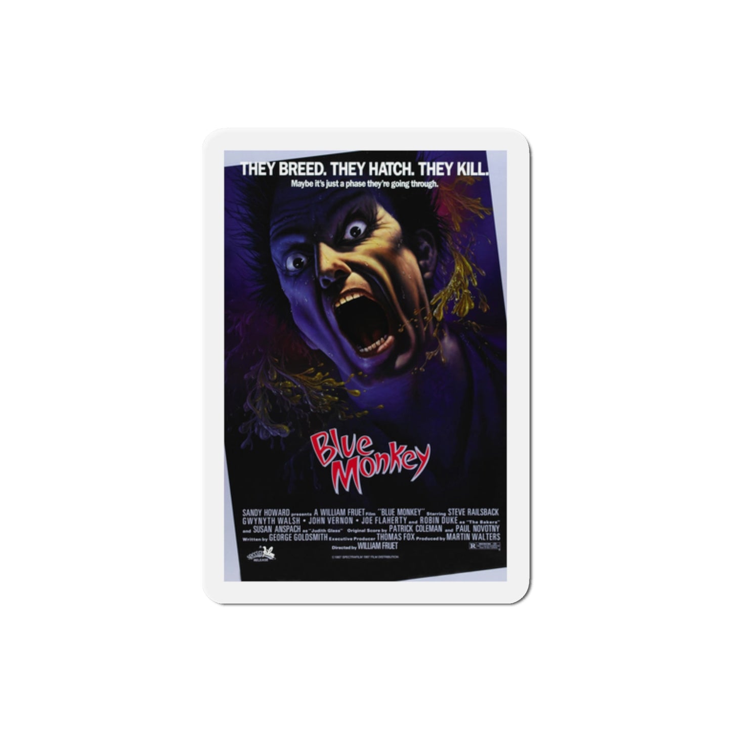 Blue Monkey 1987 Movie Poster Die-Cut Magnet-2" x 2"-The Sticker Space