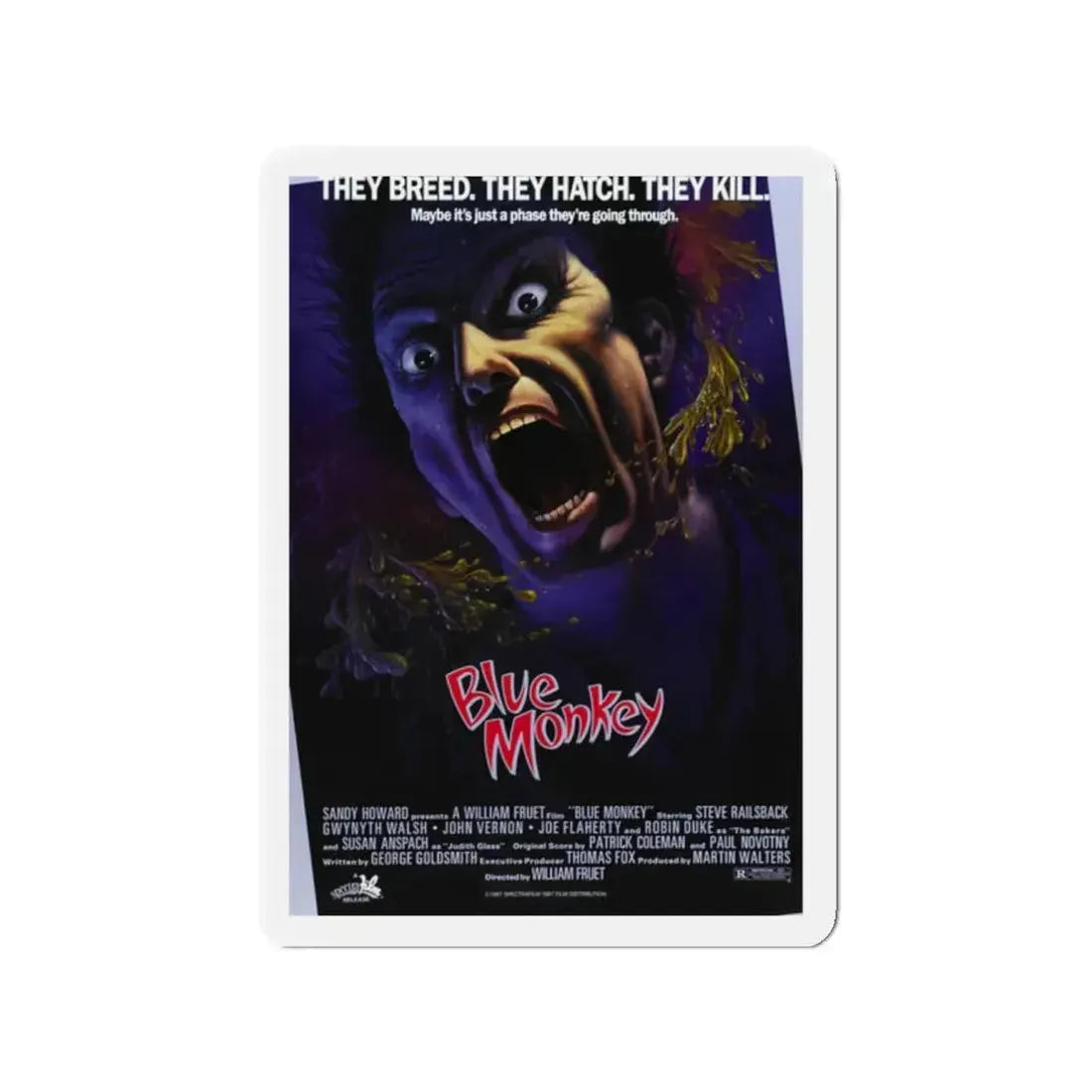 BLUE MONKEY 1987 Movie Poster - Refrigerator Magnet 2 Inch - The Sticker Space
