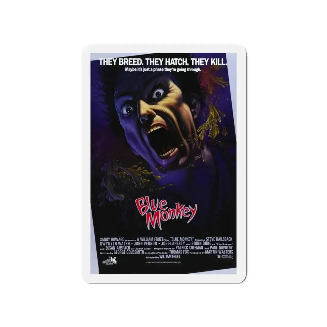 BLUE MONKEY 1987 Movie Poster - Refrigerator Magnet 3 Inch - The Sticker Space