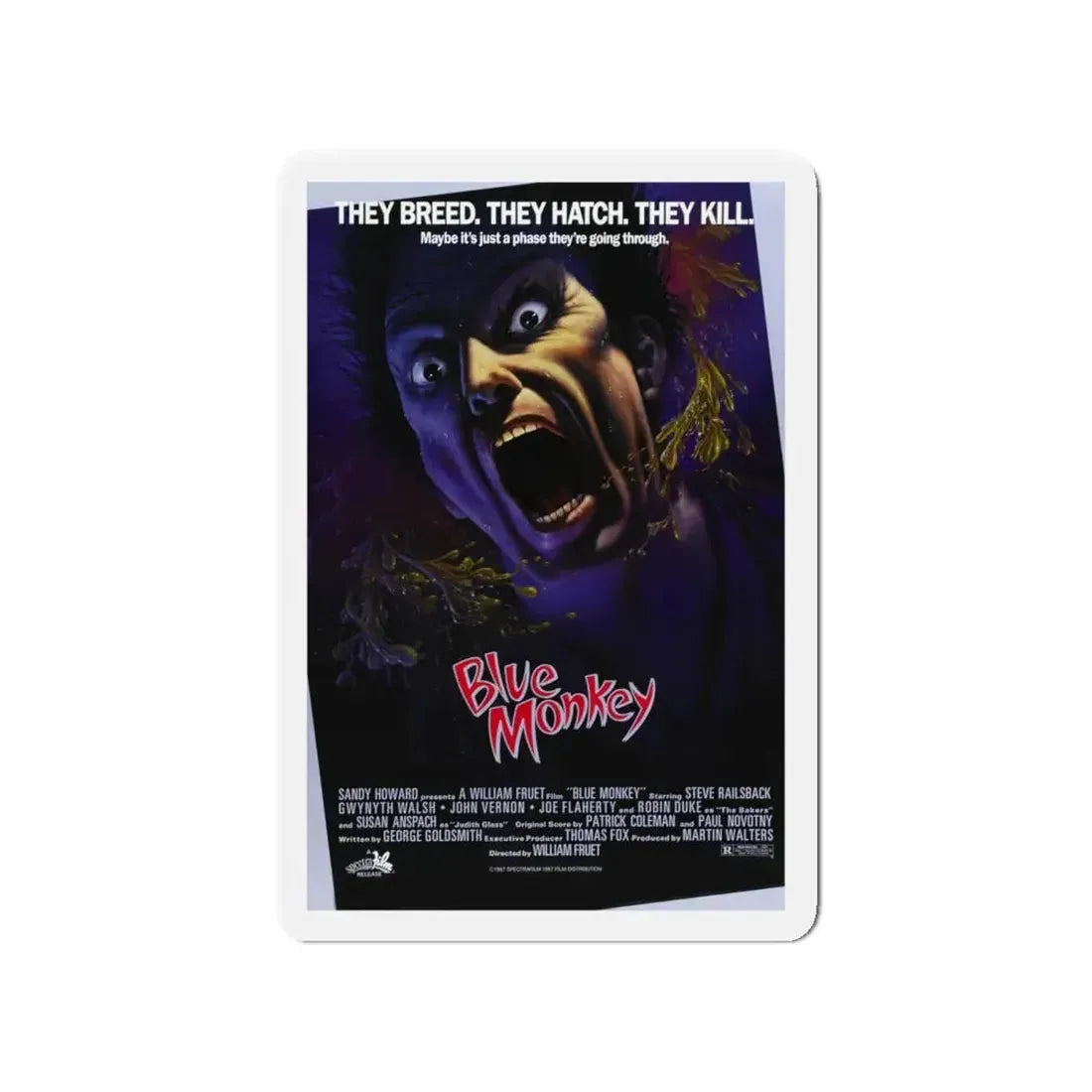 BLUE MONKEY 1987 Movie Poster - Refrigerator Magnet 4 Inch - The Sticker Space