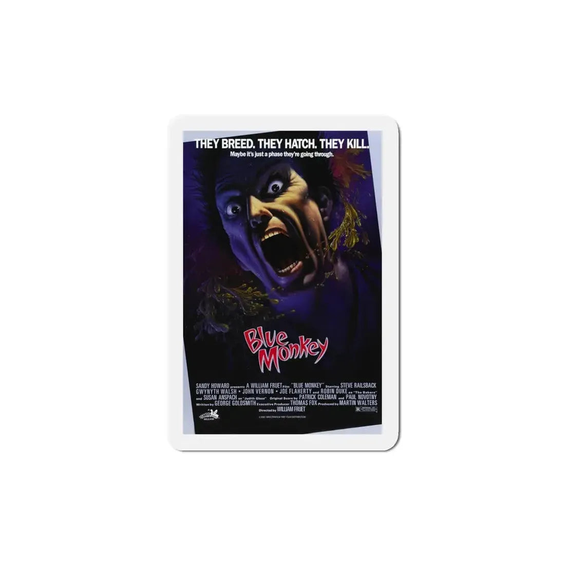 Blue Monkey 1987 Movie Poster Refrigerator Magnet 5 Inch - The Sticker Space
