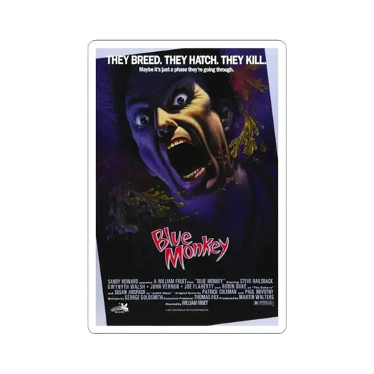 BLUE MONKEY 1987 Movie Poster - STICKER Vinyl Kiss-Cut Decal 2 Inch White - The Sticker Space