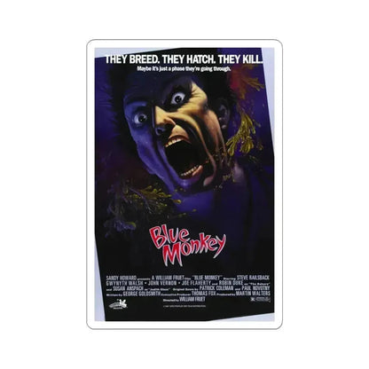 Blue Monkey 1987 Movie Poster - STICKER Vinyl Kiss-Cut Decal 4 Inch White - The Sticker Space