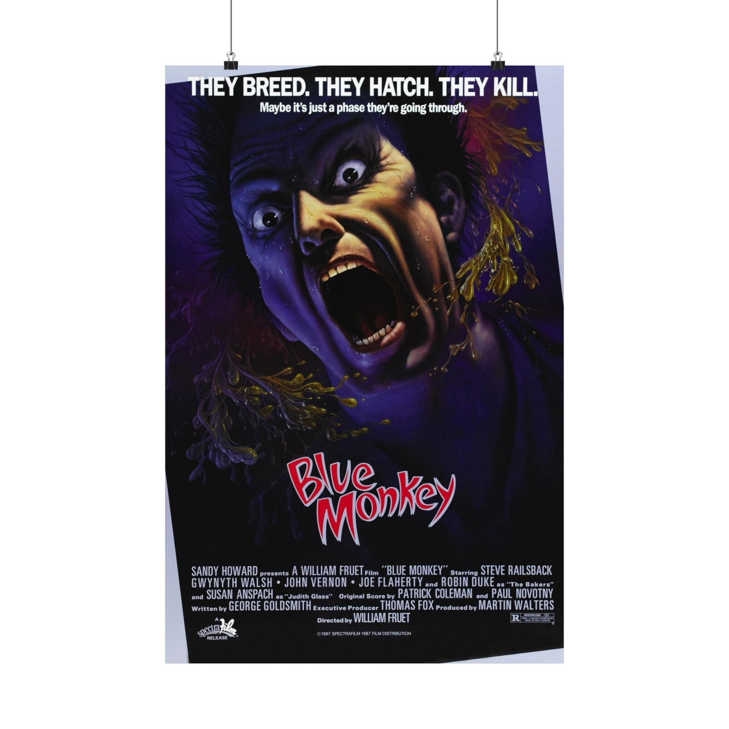 BLUE MONKEY 1987 - Paper Movie Poster-20″ x 30″-The Sticker Space