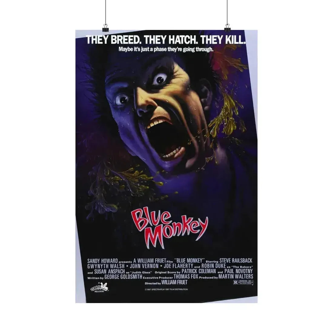 BLUE MONKEY 1987 - Paper Movie Poster 20″ x 30″ Matte - The Sticker Space