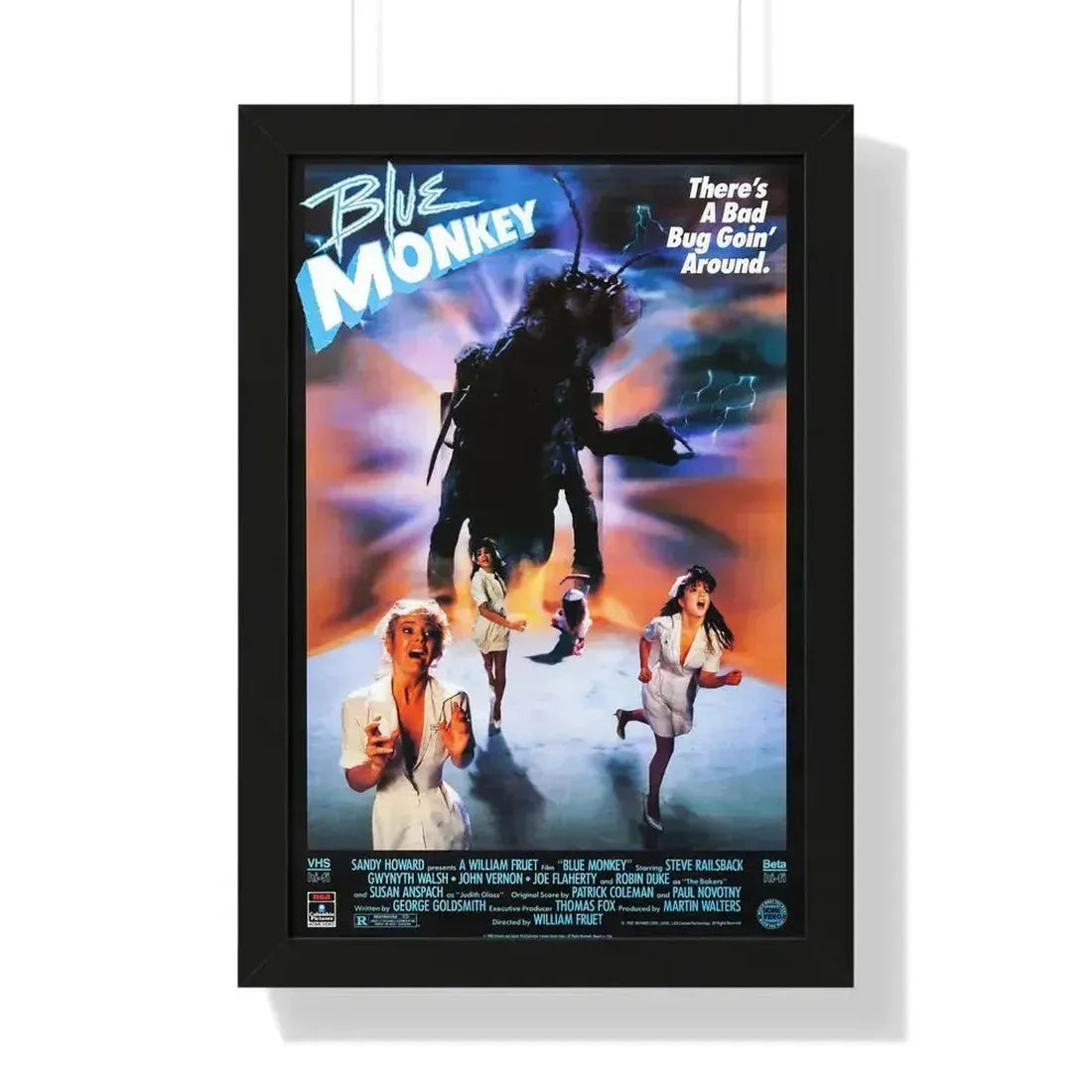 BLUE MONKEY (2) 1987 - Framed Movie Poster 16″ x 24″ Black - The Sticker Space