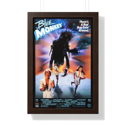 BLUE MONKEY (2) 1987 - Framed Movie Poster 16″ x 24″ Walnut - The Sticker Space
